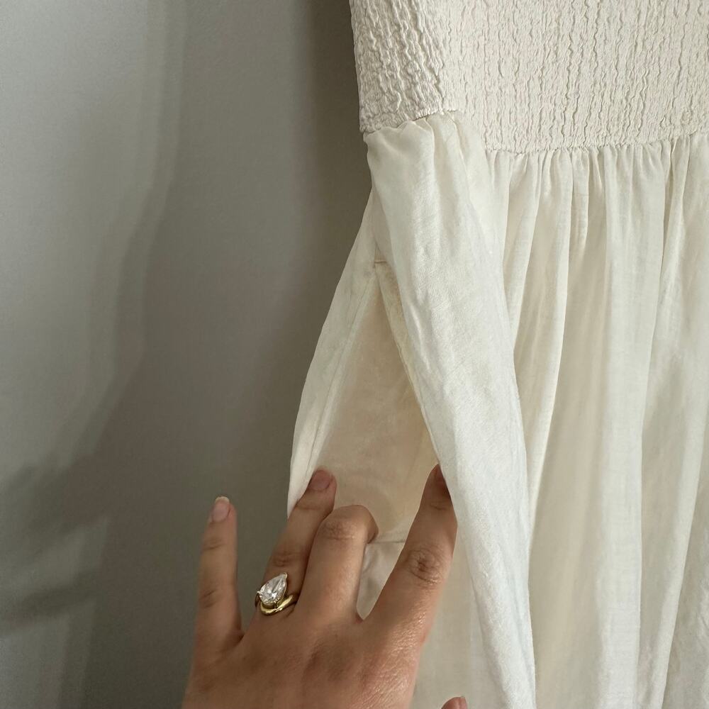 J.CREW Strapless Mixy Dress Summer Linen Cream Size Small NWT Minimalist Europe - Picture 10 of 13